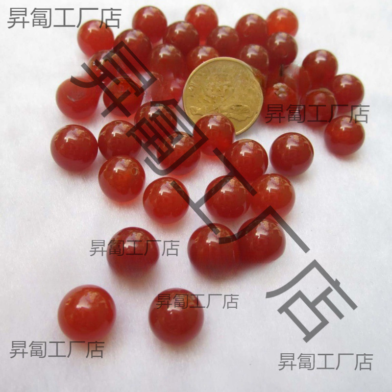 红玛瑙半孔无孔圆珠散珠饰品星月千眼菩提镶嵌耳钉发簪用|undefined