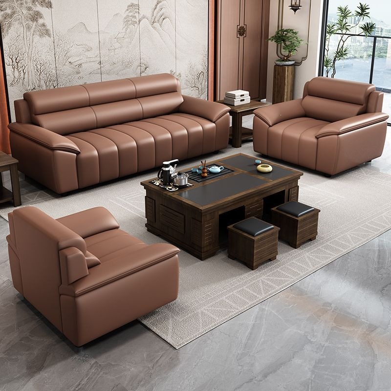 New office sofa, simple and modern design, suitable for business reception areas, small apartments, and can accommodate three people; a high-end sofa