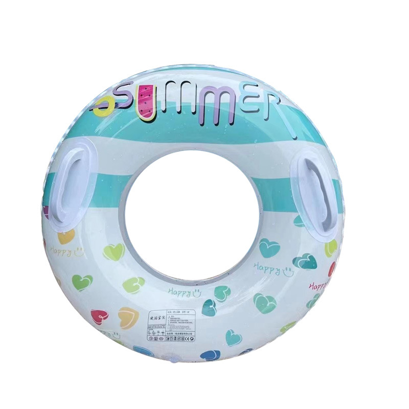 Nuevo anillo de natación para padres e hijos red retro doble bolsa de aire bajo la axila verde engrosado anillo flotante inflable al aire libre