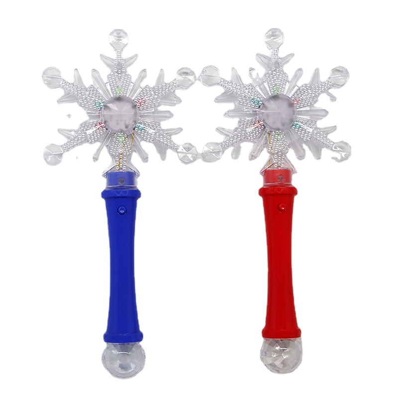 Congelado palo de copo de nieve de los niños palo de resplandor mágico de Navidad LED colorido Flash Stick punto escénico Venta caliente copo de nieve