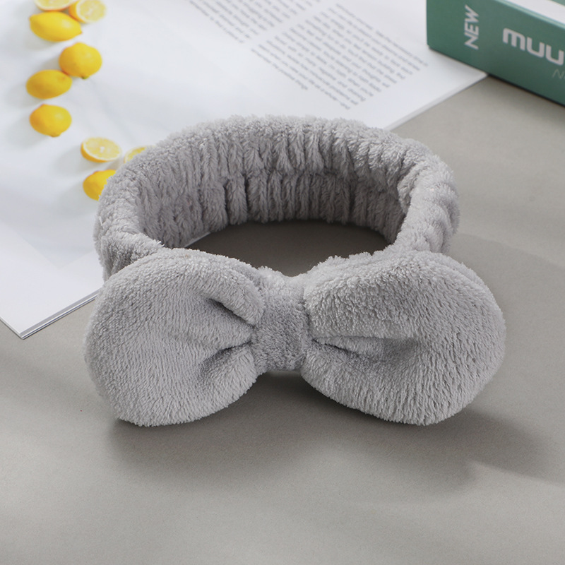 Banda de cabello arco tocado coreano hermoso jardín de lazo simple rojo en línea máscara facial lavar la cara prensada banda de cabello