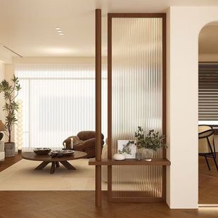 Modern Minimalist Style Changhong Tempered Glass Screen Living Room Entrance Bedroom Light Luxury Creative Partition Wall