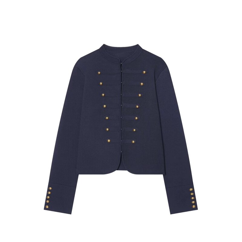 Myst&Za New Summer Product Women's Small Fragrant Style Long-Sleeved Round Neck Casual Buttoned Knitwear Jacket 5536064