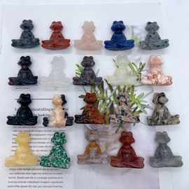 1.5inch 天然半宝石瑜伽青蛙 半宝石Yoga frogs