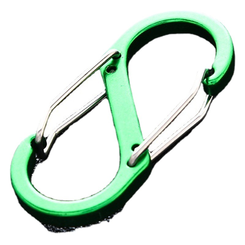 S-tipo mosquetón de aleación de aluminio al aire libre N ° 5 hebilla de 8 palabras mini hebilla colgante de primavera hervidor de agua llavero de alambre de acero hebilla de 8 palabras