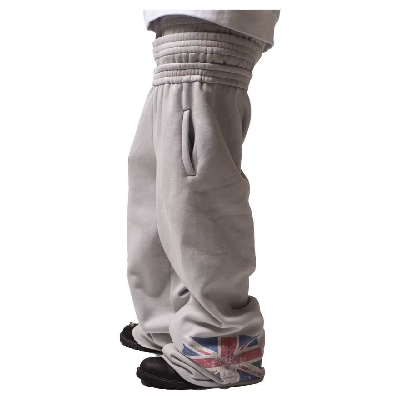 Europa y los Estados Unidos transfronterizos 2025 pantalones casuales de moda juvenil imprimido pantalones deportivos de bandera de moda pantalones cómodos de cintura alta pantalones largos