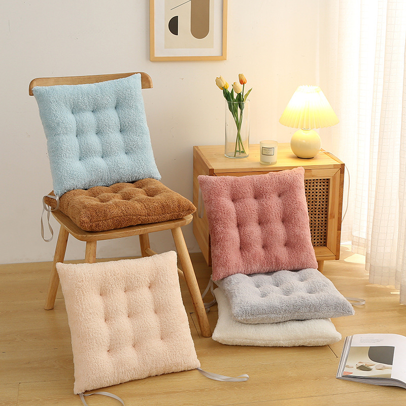 Plush Cushion Home Dining Chair Cushion Thickened Warm Office Student Chair Cushion Autumn and Winter 2024 New