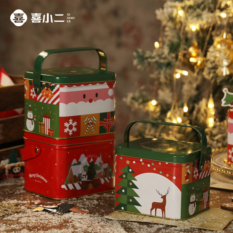 クリエイティブな新しいクリスマスリンゴ箱平安夜平安果包装箱ブリキ箱クリスマス装飾プレゼント包装|undefined