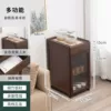 [Transparent Door] Walnut Tea Cabinet-Golden Glass