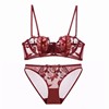 Sexy steel ring bra, supporting underwear, set, with embroidery