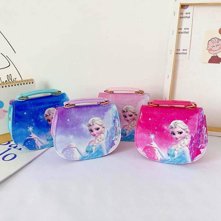 Niños bolsa de hielo princesa bolso de las niñas estilo coreano mochila princesa Elsa lindo hombro bolsa de mensajero al por mayor