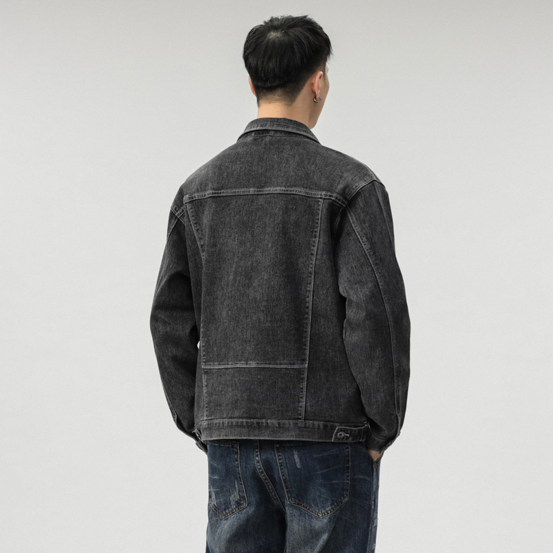 Veste transfrontalière pour hommes d'Amazon portant une veste en jean Joker chemise décontractée tendance pour hommes personnalité mince pour hommes_voghion.com