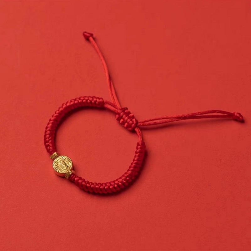 Dios de la riqueza de cinco vías pulsera de cuerda roja Semana de la moda de Milán femenina Xiao Zhan mismo estilo nudo de diamante Xizango pulsera tejida año de nacimiento