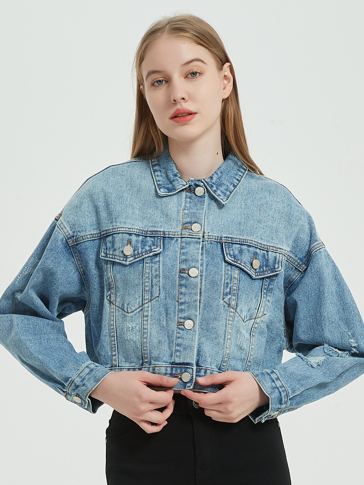 women s short denim jacket nihaostyles clothing wholesale NSSY76919