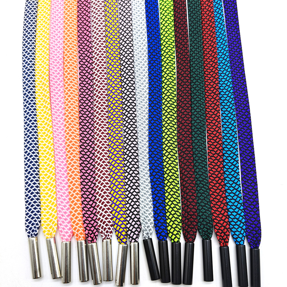 48 color 1cm poliéster dragón escama doble hueco color trenzado cuerda plana de doble color chaqueta casuaje cuerda de sombrero
