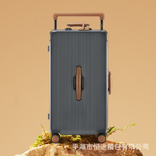 高端加厚宽拉杆铝框箱子PC26寸28寸商务行李箱静音万向轮旅行箱男