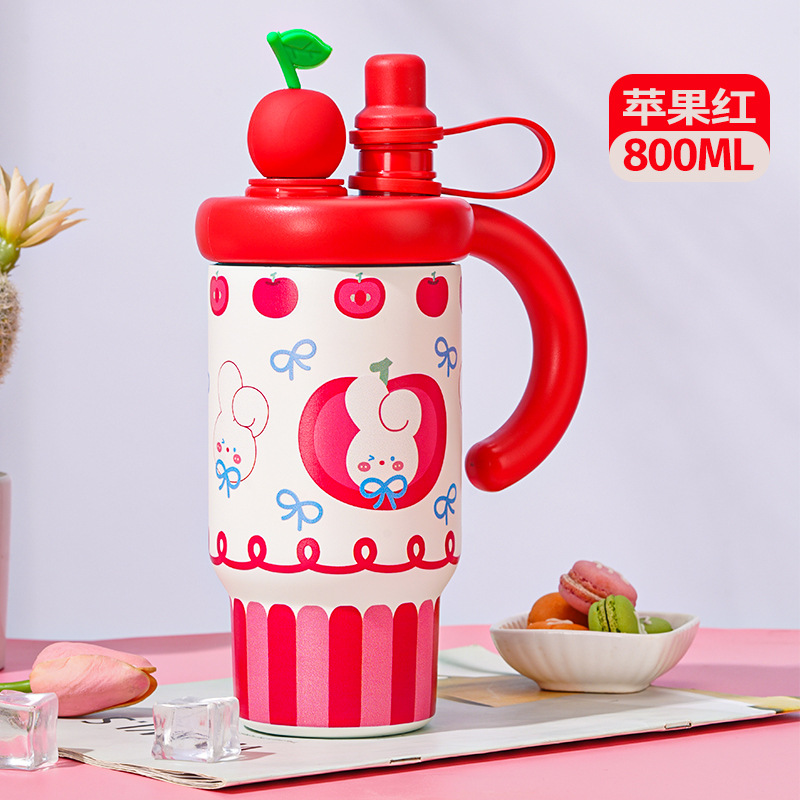 Taza de aislamiento térmico de alta capacidad, taza de hielo 316 taza de paja, taza de agua potable de oficina doméstica, taza de aislamiento térmico de alta capacidad