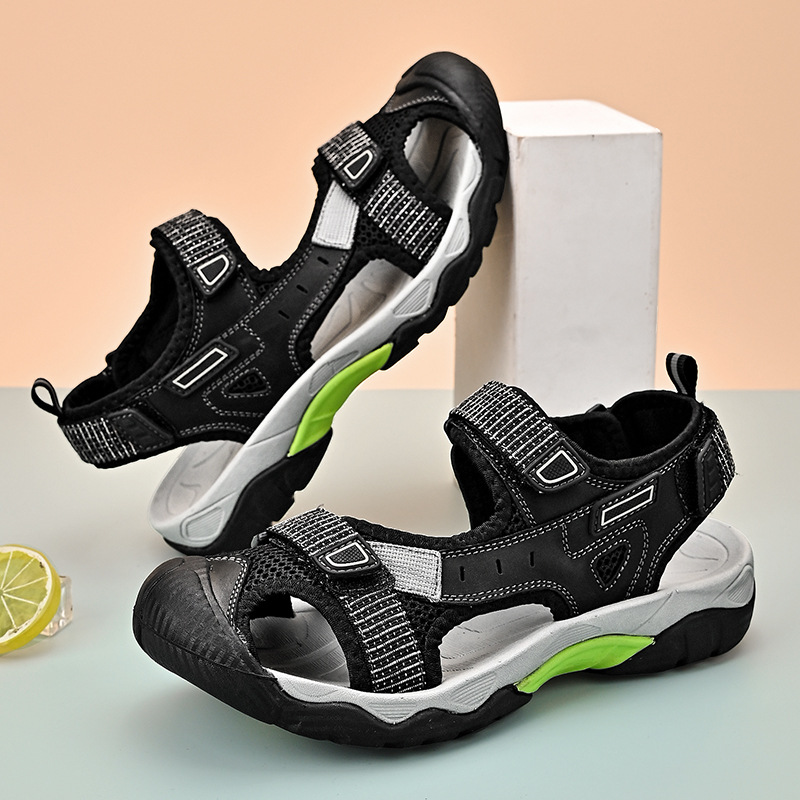 2024 Summer Sandals Wholesale Men's Leather Sandals Deodorant Beach Shoes Breathable First Layer Cowhide Outer Casual Shoes