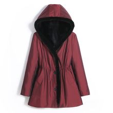 派克服女秋冬獭兔毛内胆中长款大码妈妈装皮草外套2025新款尼克服