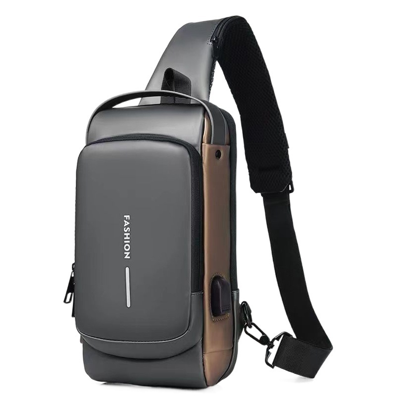 Bolsa de motocicleta transfronteriza contraseña antirrobo bolsa de pecho Bolsa de hombro de los hombres de gran capacidad bolsa de hombre casual bolsa de mensajero multifuncional moda