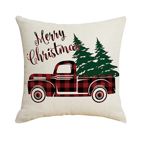 Nuevo lino transfronterizo de Navidad abraza almohada casera Santa Alce almohada sofá cubierta al por mayor