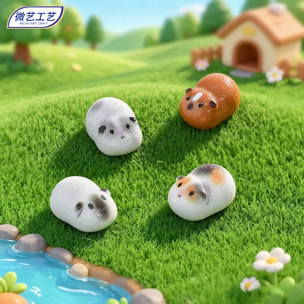 Miniature Cute Guinea Pig Figurines for Micro-Landscapes, Moss Gardening DIY Decorations, Desktop Ornaments