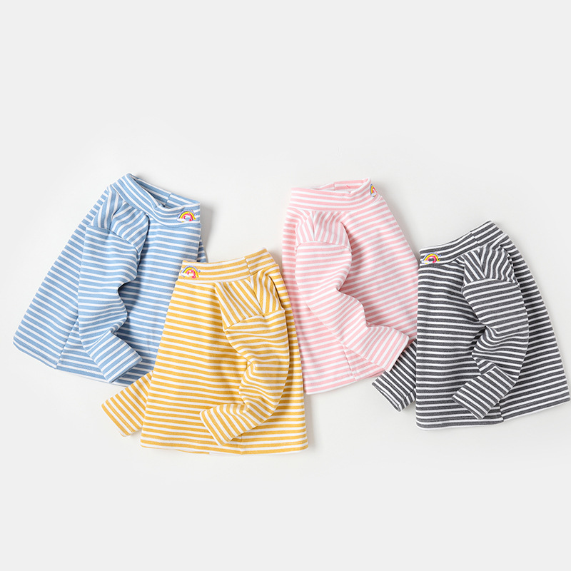 嬰兒衣服絨秋冬德高領打底衫長袖T恤男童保暖冬裝小童女寶寶上衣