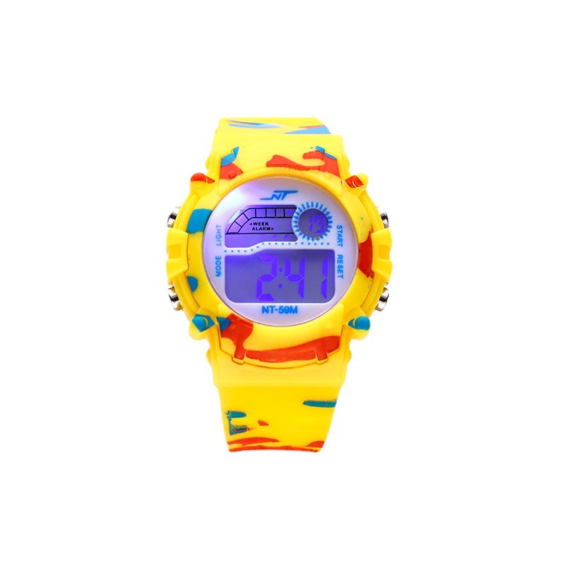 Colorido LED reloj electrónico para niños al aire libre montañismo reloj deportivo transfronterizo Comercio exterior camuflaje luminoso reloj estudiantil