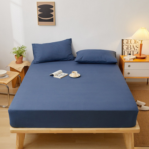 Japanese style fitted sheet single piece solid color bedspread all-inclusive sheet non-slip Simmons mattress dustproof protective cover fitted sheet wholesale