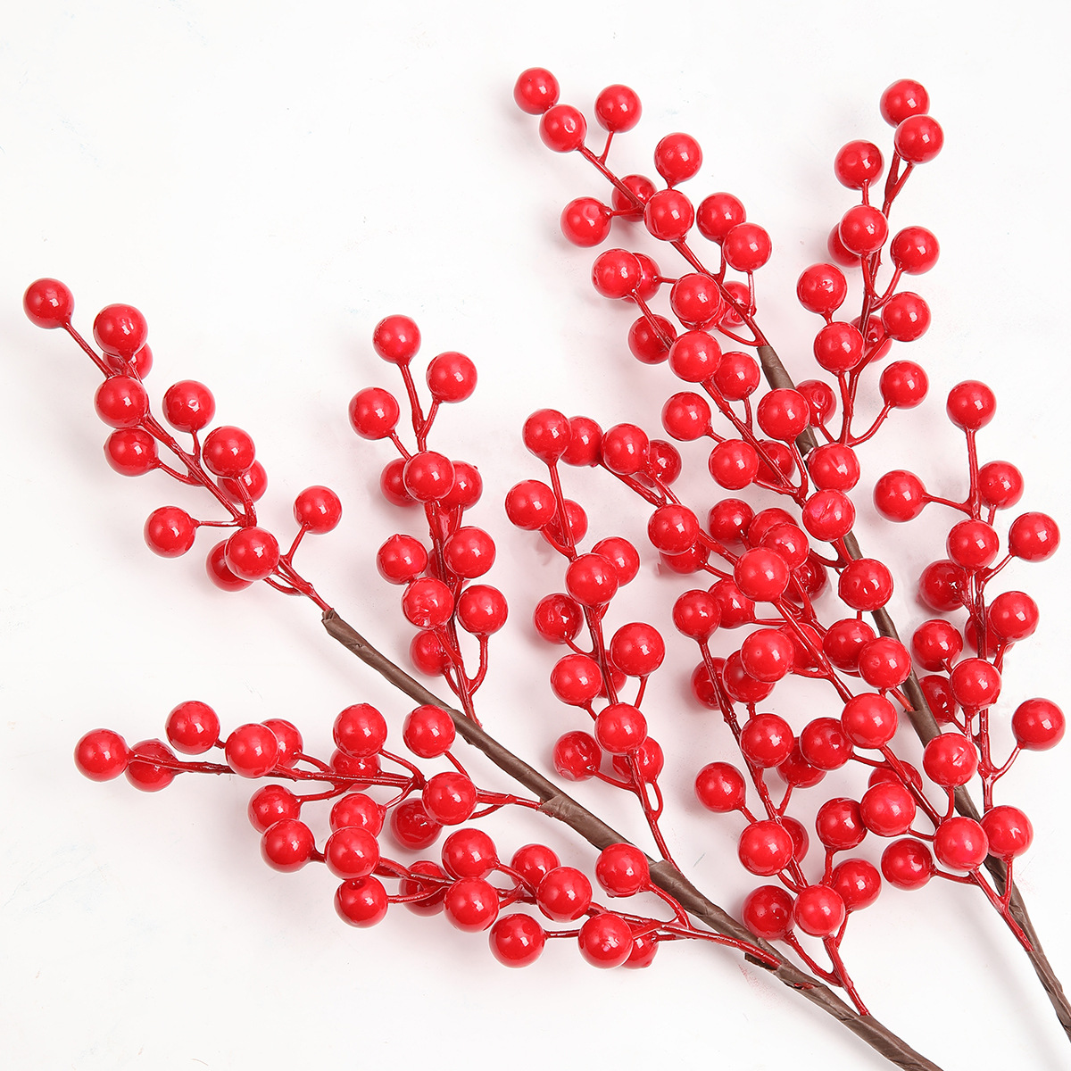 Simulación hibisco barril de flores falsas flores decoraciones de Año Nuevo decoraciones de reubicación riqueza fruta fruta roja material floral al por mayor