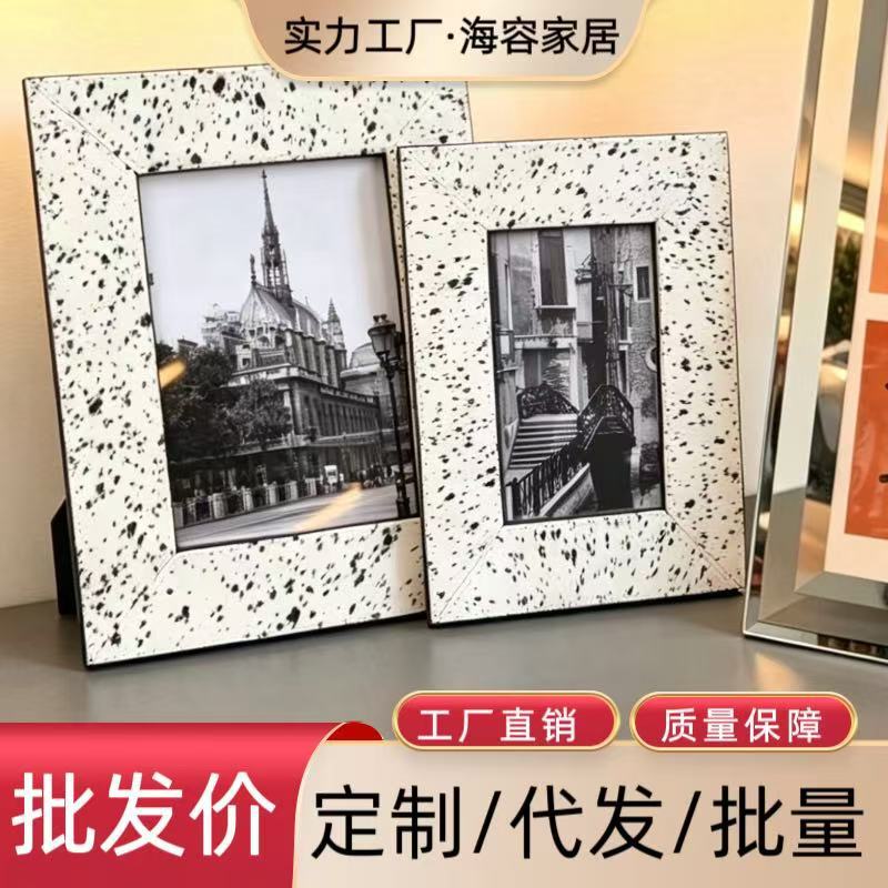 Modern Light Luxury Horsehair Solid Wood Photo Frame Ornament Desktop Bedside Table Desk Decoration Model Room Soft Furnishings Modern Light Luxury Horsehair Solid Wood Photo Frame Ornament Desktop Bedside Table Desk Decoration Model Room Soft Furnishings