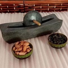 曲陽石挽き唐代の青石茶器漢方薬挽き昔ながらの手挽き昔ながらの茶挽きボウル
