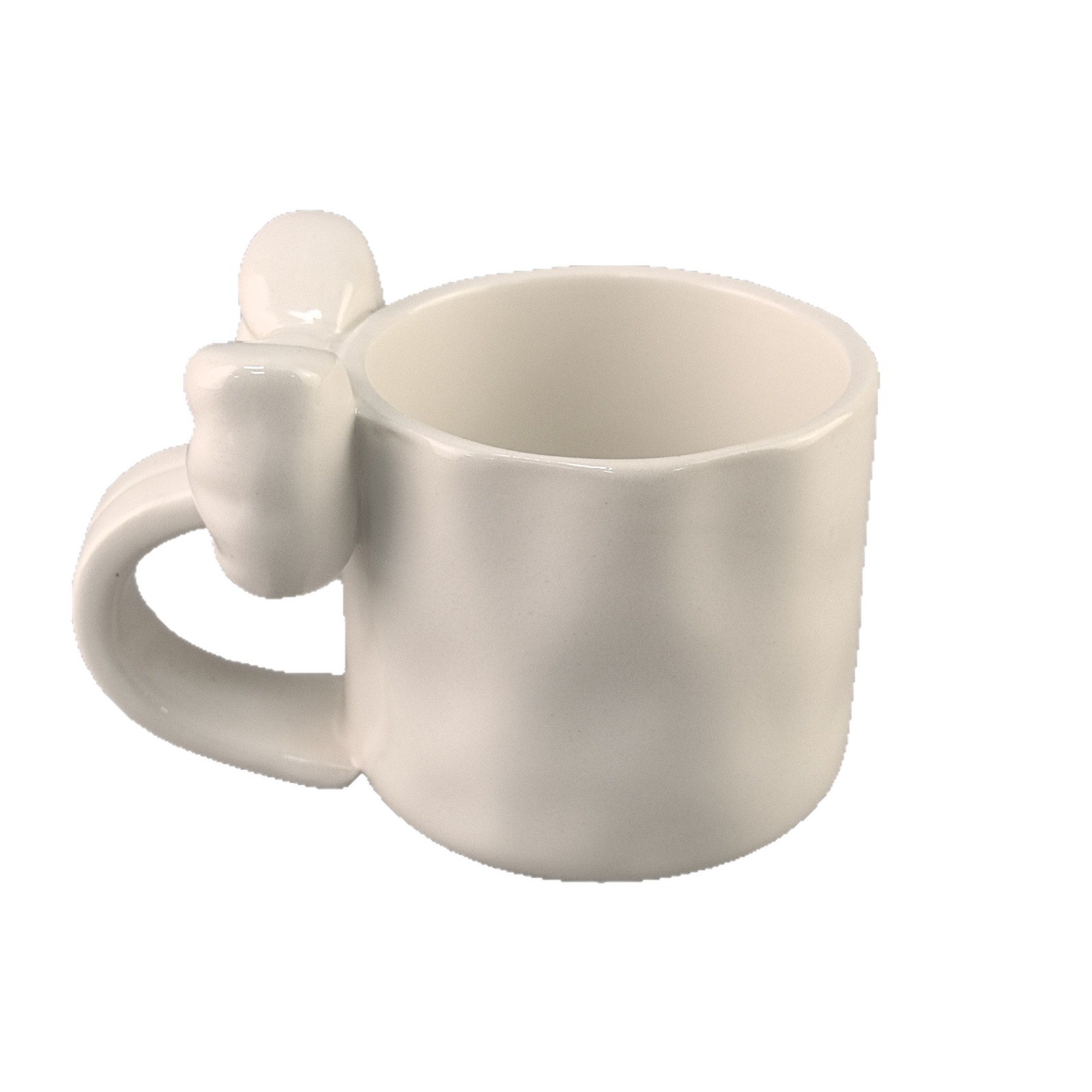Princesa en fuga arco blanco puro taza de cerámica DIY taza de cerámica de alto valor de diseño creativo taza de cerámica de nicho