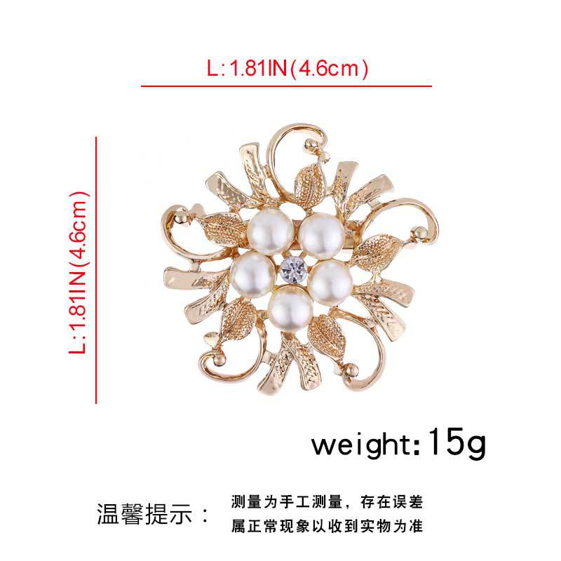 Wholesale Korean version of the new pearl brooch women's high-end diamond flower brooch corsage clothing accessories collar pin silk towel buckle dual-use