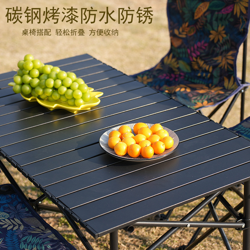 Wholesale Carbon Steel Alloy Egg Roll Table Large, Medium and Small Portable Car Outdoor Picnic Self-Driving Tour Camping Barbecue Egg Roll Table