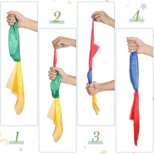 Four-color silk scarf color changing silk scarf instant transformation magic silk scarf magic toy stage magic magic props