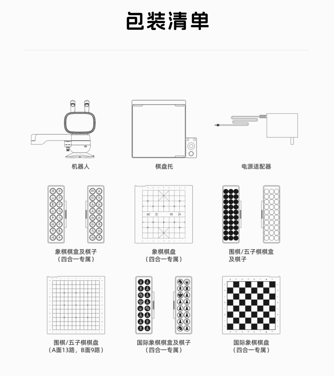 Four-in-one One-Yuan Radish AI chess learning and practice robot, capable of playing Chinese chess, Go, international chess, and Gobang undefined