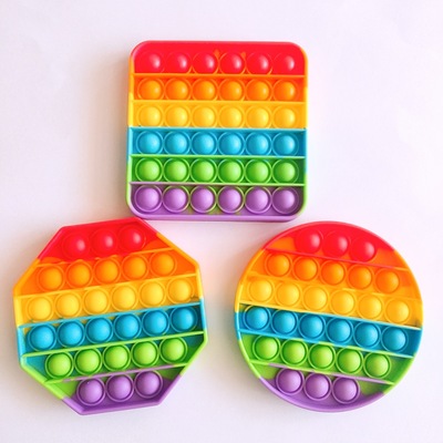 深圳龙岗彩虹色灭鼠先锋儿童硅胶减压玩具帮手彩虹色硅胶泡泡玩具|ms