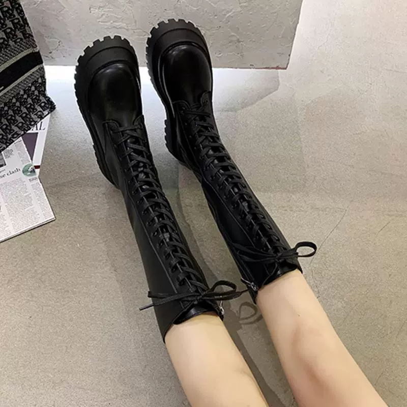 Сапоги женские осенние и зимние 2021 новый толстоподошвенный локомотив британский стиль Martin сапоги не колено сапоги сапоги высокие сапоги