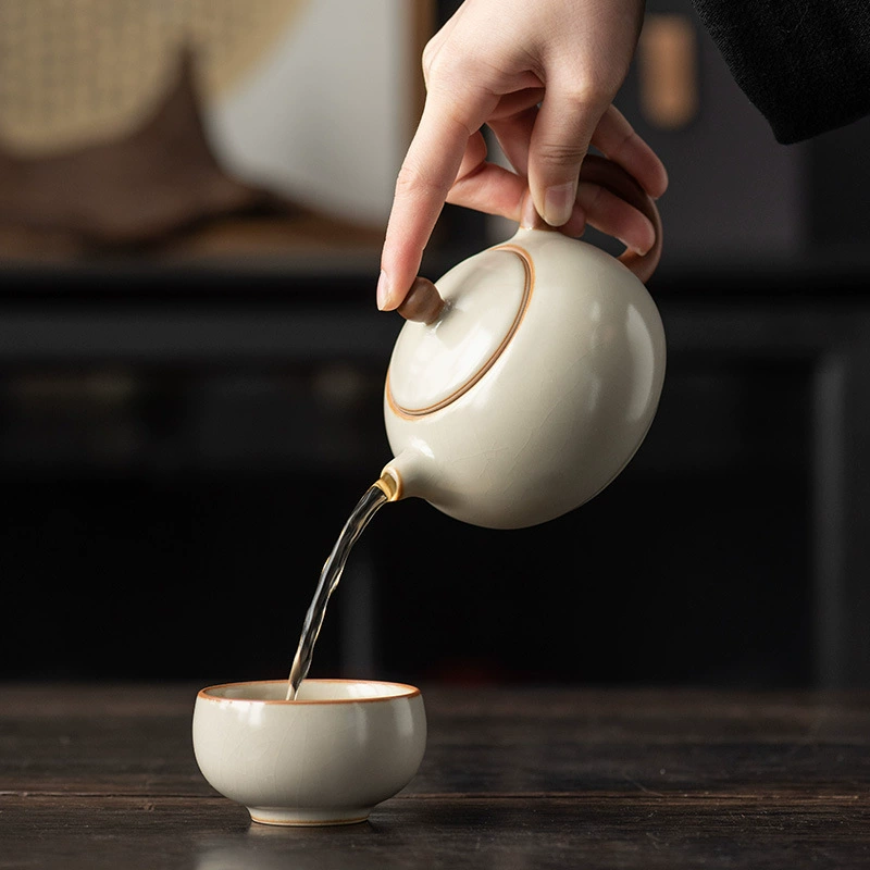 Tea set for home use, ceramic teapot, simple and elegant design