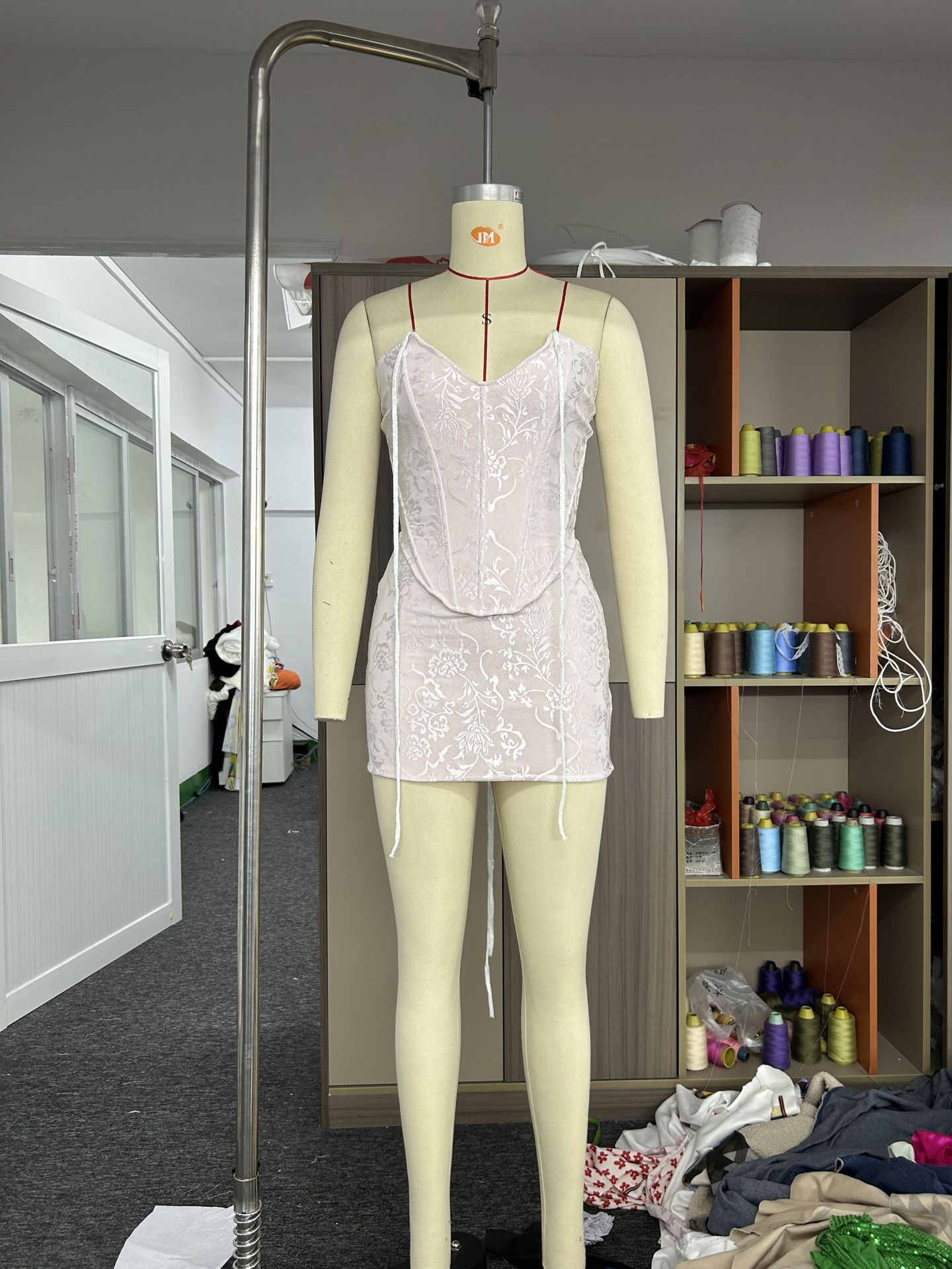 Foreign Trade Cross border New Hanging Neck, Open Back Lace up Irregular Top, Sexy Spicy Girl Short Skirt Set SU3387