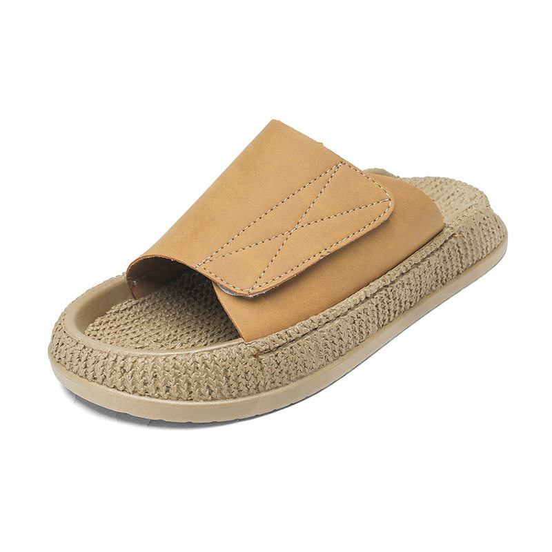Dép sandal nam cỡ lớn quai dán hở ngón, chống trượt, thoáng khí, đi biển và dạo phố mùa hè — 8018 màu kaki, 8018 màu đen, 8018m màu