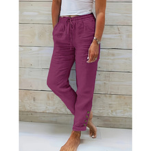 M 47536 Linen straight casual button pants ����ֱͲ����Ŧ��
