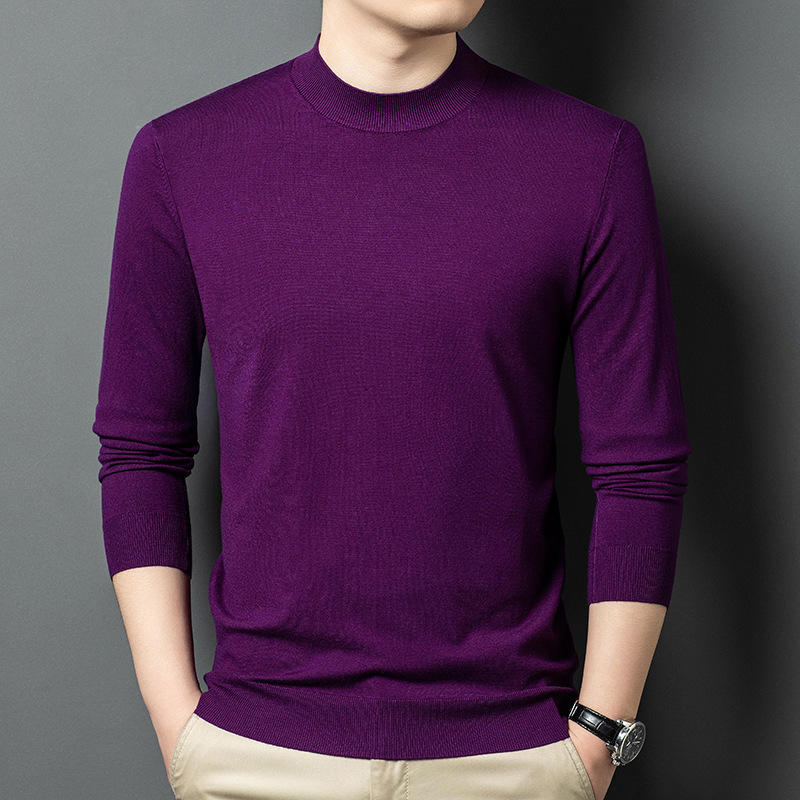 Sweater Solid Color Half Turtleneck Bottoming Shirt Long Sleeve Knitted Sweater Sweatshirt Bottoming Shirt Autumn and Winter New Style for Men Sweater Solid Color Half Turtleneck Bottoming Shirt Long Sleeve Knitted Sweater Sweatshirt Bottoming Shirt Autumn and Winter New Style for Men