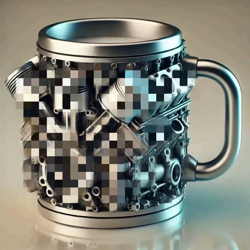 Cross-border explosions V8V6 engine engine mug creative resin stainless steel cup resin material crafts