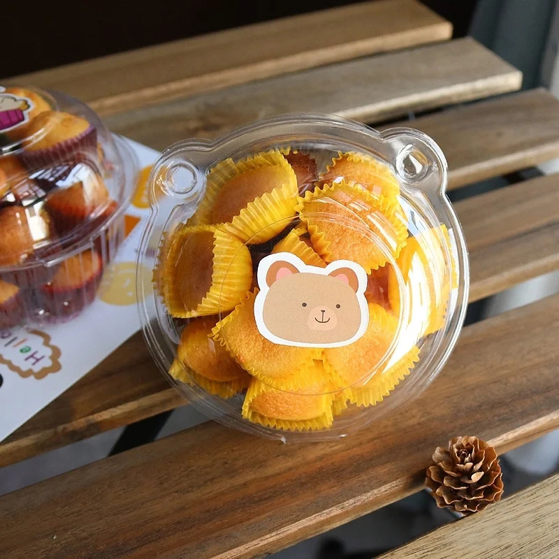 迷你小蛋糕包装盒椰奶冻蛋糕卷切件打包盒烘焙纸蛋糕透明吸塑盒