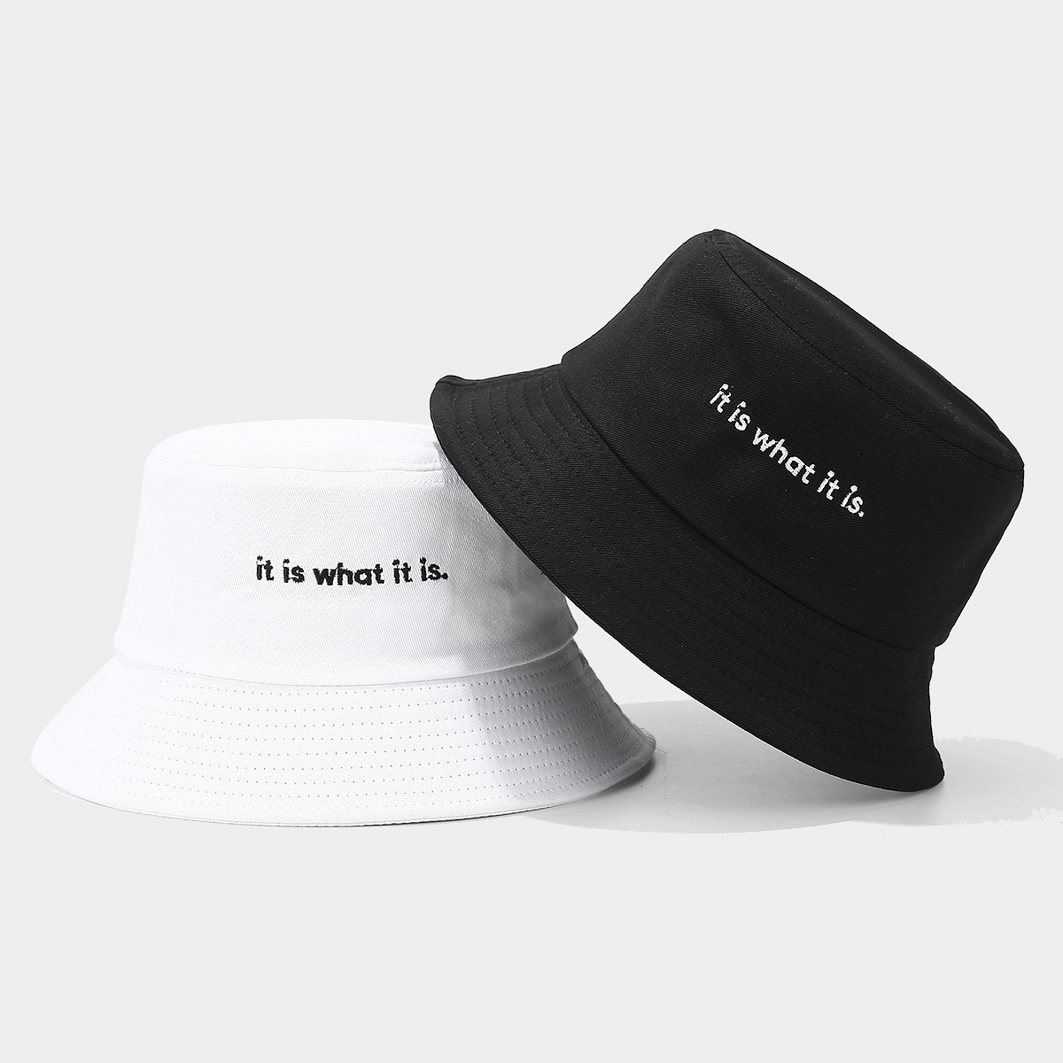 Europa y América de moda simple letras bordadas sombrero de pescador mujer verano al aire libre ocio sombrero de sol hombre sombrero de marea