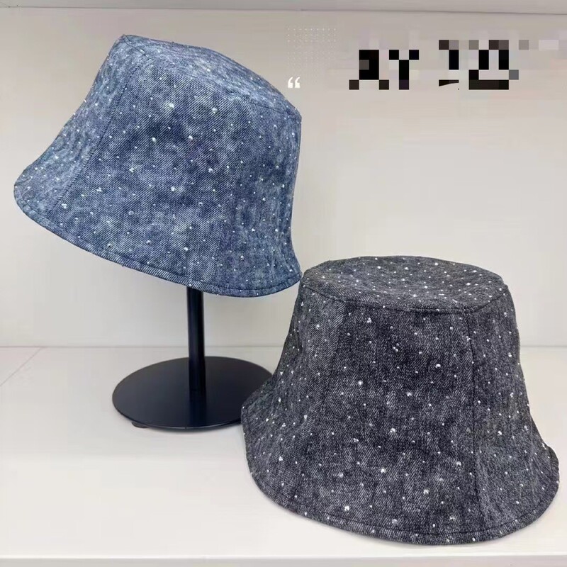 韩版时尚水钻牛仔前进帽子女春秋复古云朵报童帽显脸小百搭水桶帽|undefined