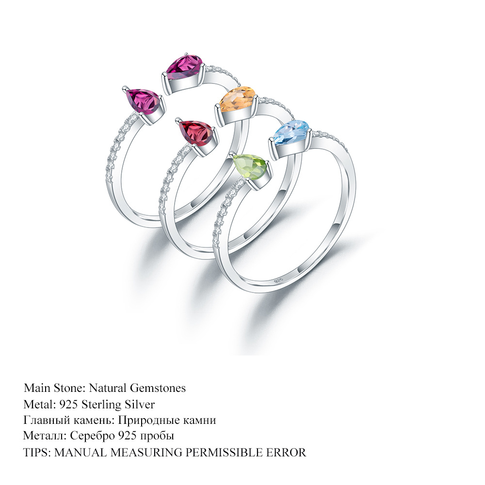 Sense of design Light extravagance Simplicity natural Diopside Ring adjust A flourishing series 925 Set Choi Bao Ring