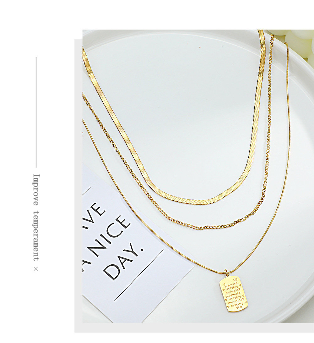 Geometric Stainless Steel Titanium Steel Pendant Necklace Wholesale display picture 2